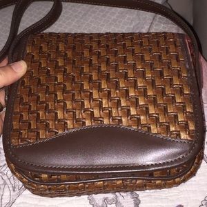 Nine West Woven Raffia Vegan Brown BAG